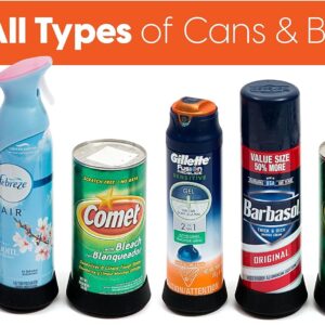 The Can Coaster Rust Preventer Sleeve Holder Bottoms for Shaving Cream Cans, Gels, and Bottles, Stain Prevention Rust Inhibitor Black Coaster for Bathroom Counters, Tubs, Showers, and Vanity, 6 Pack