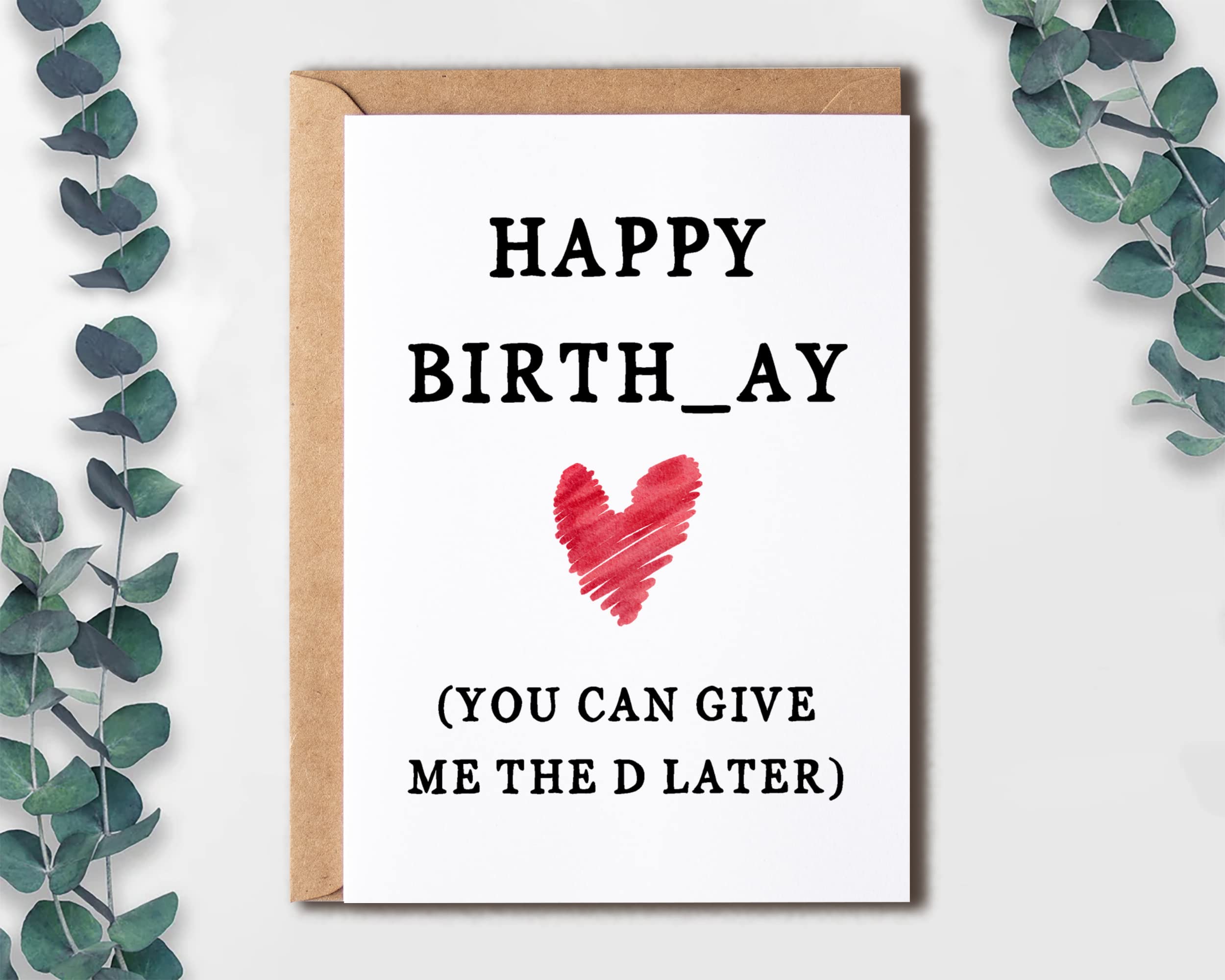 EruditeGifts Funny Happy Birthday - You Can Give Me The D Later - Give Me The D Later Card - Birthday Card - Funny Card