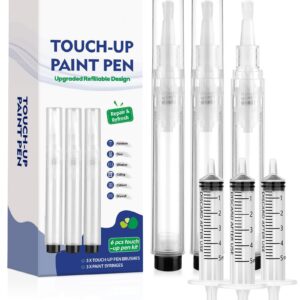 Fillable Touch Up Paint Pen Brush, 3 Pcs Paint Pen for Wall Touch Up, Refillable Paint Pens for Walls, Wood Floors, Cabinets, Windows, Doors (6 Pcs(Pack of 1))