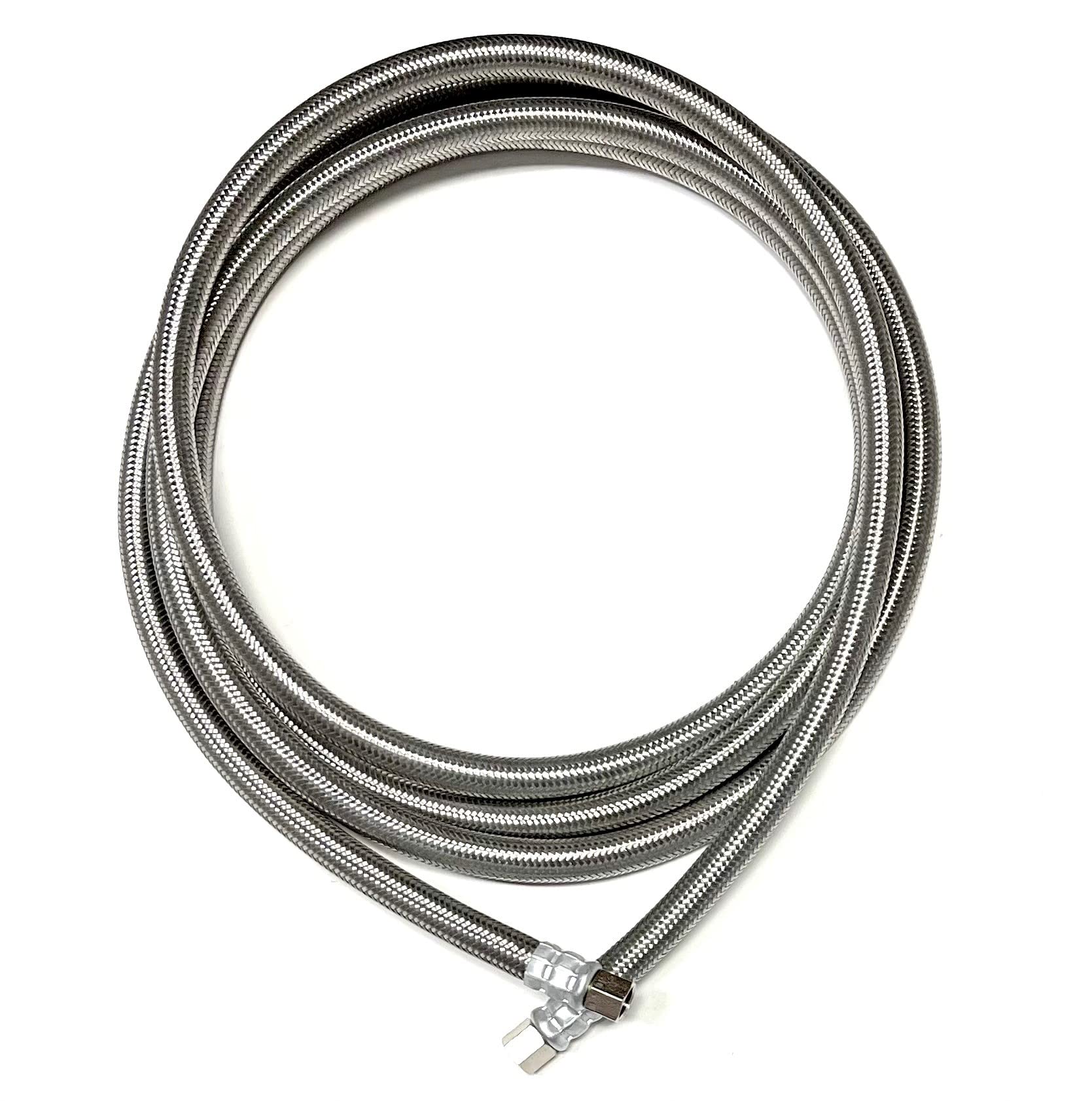 Shark Industrial 10 FT Stainless Steel Braided Ice Maker Hose with 1/4" Comp by 1/4" Comp Connection