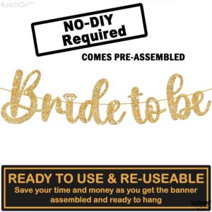 KatchOn, Gold Glitter Bride To Be Banner - 10 Feet, No DIY | Gold Bride to Be Sign for Bachelorette Party Decorations | Bridal Shower Banner for Bridal Shower Decorations | Bride To Be Decorations