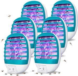 hywean 6 pack plug in bug zapper indoor for flying insect mosquito, electronic mosquito zapper gnat traps with led light for patio