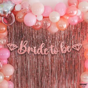 KatchOn, Rose Gold Glitter Bride To Be Banner - 10 Feet, No DIY | Bride to Be Rose Gold Banner | Bachelorette Party Decor | Bridal Shower Banner, Bridal Shower Decorations | Bride To Be Decorations