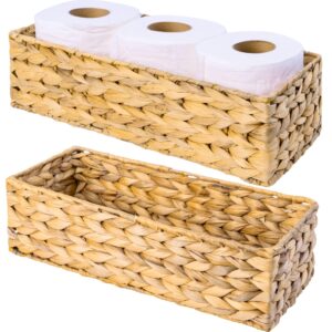 m4decor set 2 toilet paper storage, toilet paper basket for back of toilet, toilet basket tank topper, toilet paper storage basket, towel baskets for bathroom storage (2 packs 4.0x6.25x14.25 inches)