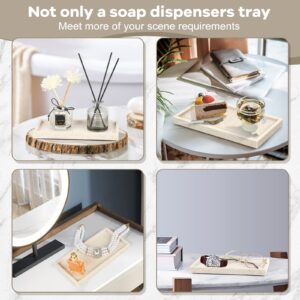 Versatile 7.4" Silicone Resin Soap Dispenser Tray for Bathroom/Kitchen/Vanity Tray, Small Tray for Countertop, Tidy Organization Solution