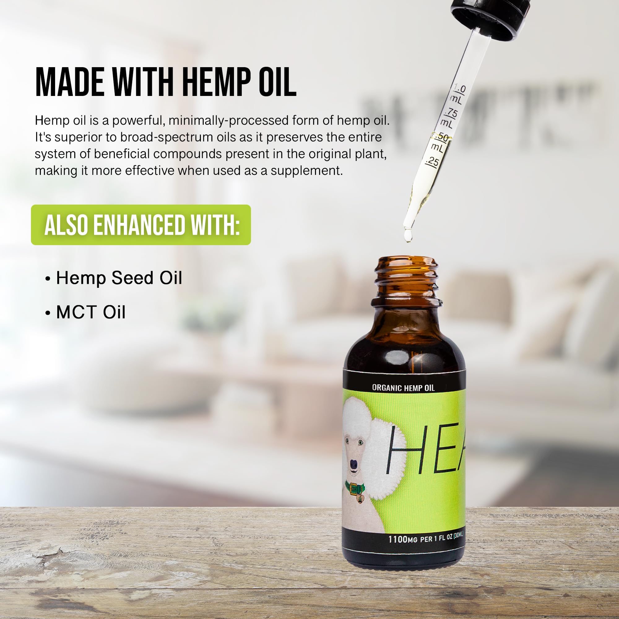 Hemp Dog Health - HEAL - Hemp Oil for Dogs - for Dog Seizure Relief, Autoimmune Conditions, & Cushing's - Add Dog Hemp Oil to Dog's Gums or Directly to Food - 100% Natural Ingredients