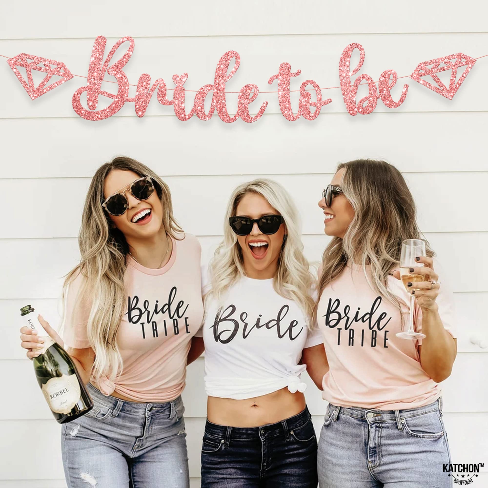 KatchOn, Rose Gold Glitter Bride To Be Banner - 10 Feet, No DIY | Bride to Be Rose Gold Banner | Bachelorette Party Decor | Bridal Shower Banner, Bridal Shower Decorations | Bride To Be Decorations