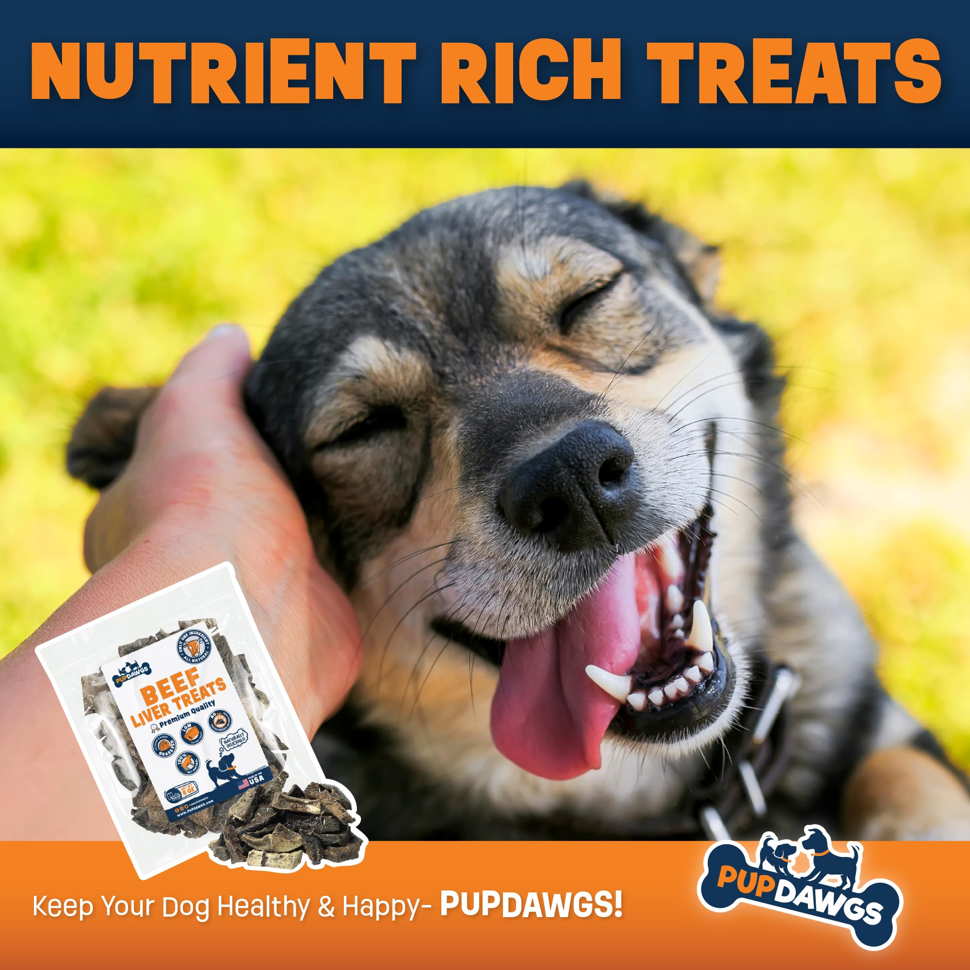 PUPDAWGS Hickory Smoked Flavor Beef Liver Treats, 1lb - All-Natural Dehydrated Dog Treats - Nutritious Training Treats for Dogs Made in USA