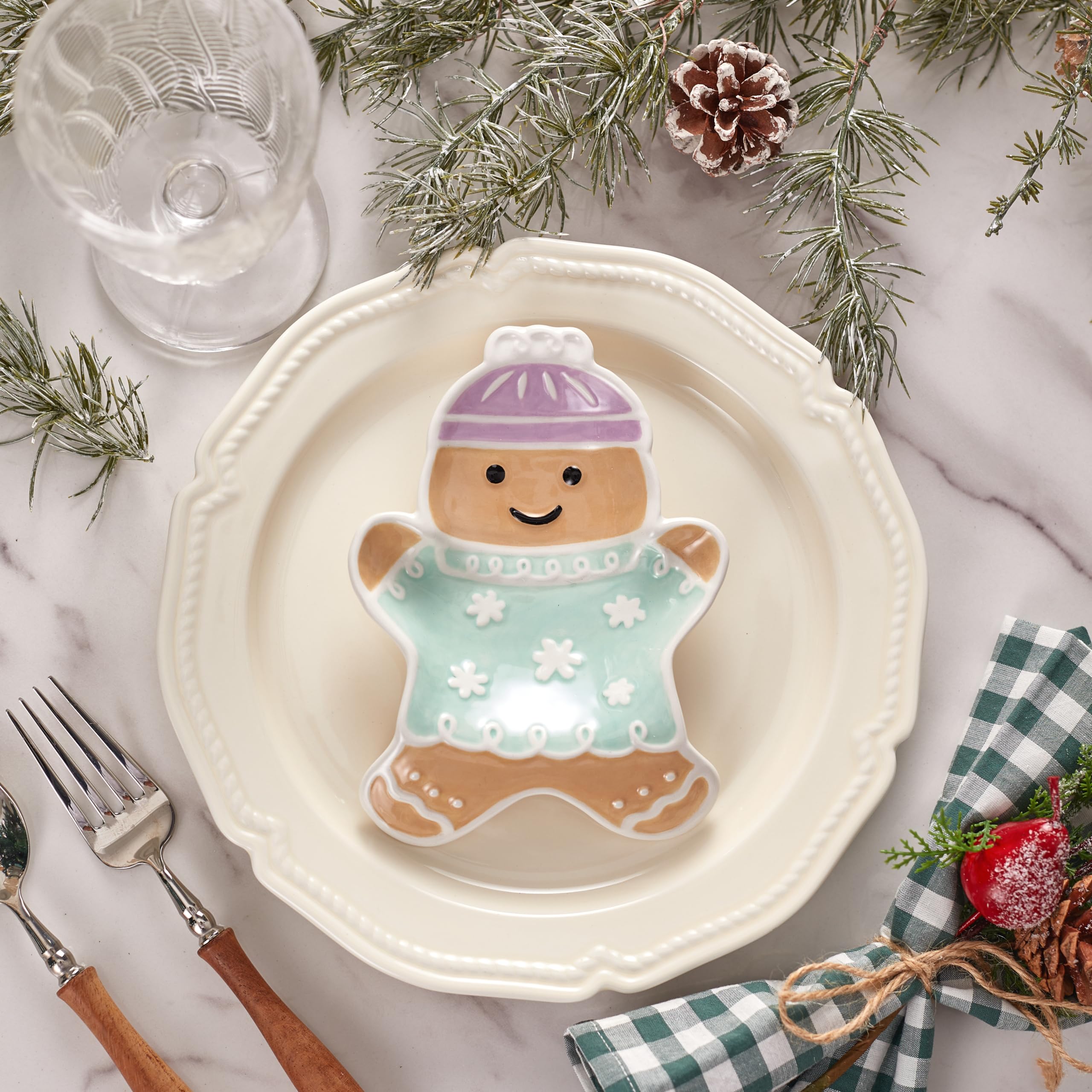 Bico Gingerbread Man Spoon Rest, for holding Spoon, Ladle, Utensils, Dishwasher Safe