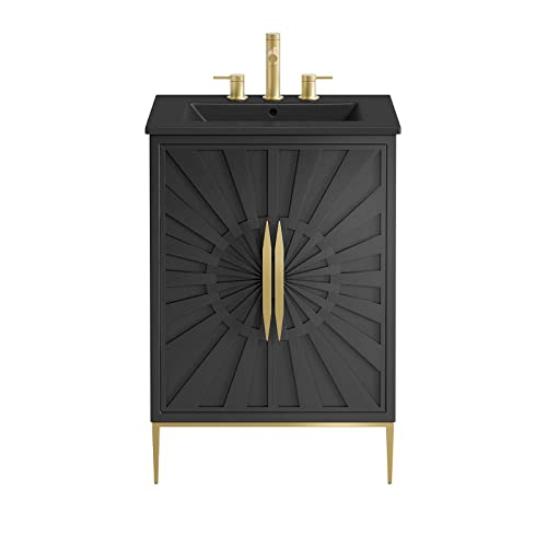 Modway Awaken Bathroom Vanity Cabinet, 24", Black Black