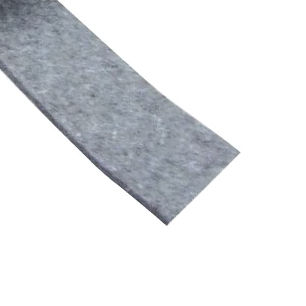 3/8" Thickness 2" Wide x 10 Ft. Gray Smooth Wool Fiber Felt F13 Strip with Plain Backing