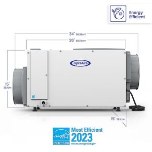 AprilAire E080 Pro 80-Pint Whole-House Dehumidifier + Model 76 Wall Mount Dehumidifier Control, Commercial-Grade Whole-Home Dehumidifier for Basement, Crawlspace, or Whole House up to 4,400 sq. ft.