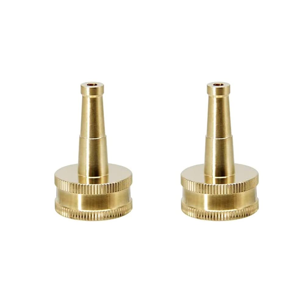 ANNICOO 2 Pack Solid Brass Jet Sweeper Jet Nozzle, Adjustable Heavy Duty Hose Nozzle for Cleaning Car Siding Driveway, 2 Inch 2