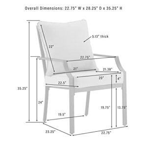 Crosley Furniture Otto 2-Piece Outdoor Chair Set, Dining Patio Chairs for Deck, Backyard, Matte Black with Gray Cushions