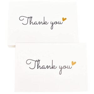 rxbc2011 50 little thank you cards gold heart design bulk thank you notes for all occasions 4 x 6 inch