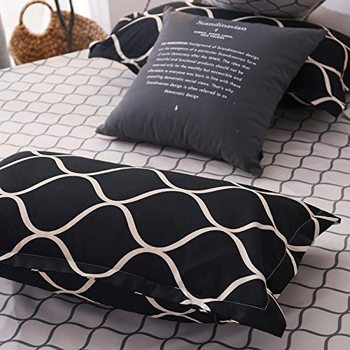 NTjinli Duvet Cover Queen Size-Dark Green Fish Scale Queen Duvet Cover Set,100% Washed Microfiber Queen Comforter Set,1 Duvet Cover 90x90 Inches with Zipper Closure and 2 Pillow Shams… (Black, Queen)