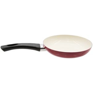 handy gourmet ceramic non-stick 7" aluminum fry pan in red