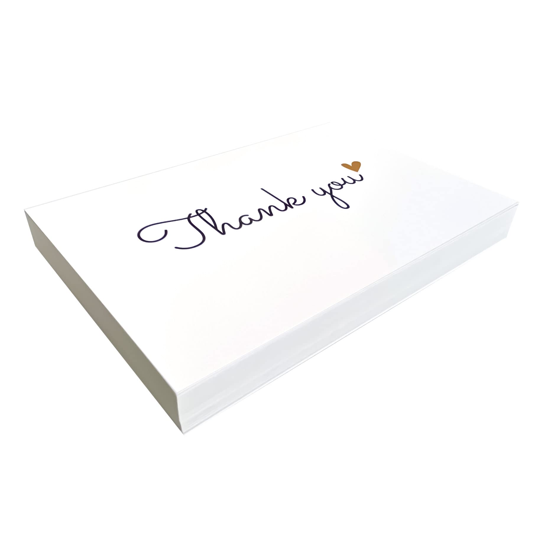 RXBC2011 50 Little Thank You Cards Gold Heart Design Bulk Thank you Notes for All Occasions 4 X 6 Inch