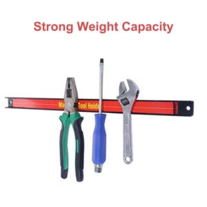 6 Pieces 18 Inches Magnetic Tool Holder Racks,Magnetic Tool Holder Strip,Metal Tool Organizer Bar for Garage Organization,Shop Organization,and Workbench Accessories,Mounting Screws Included.