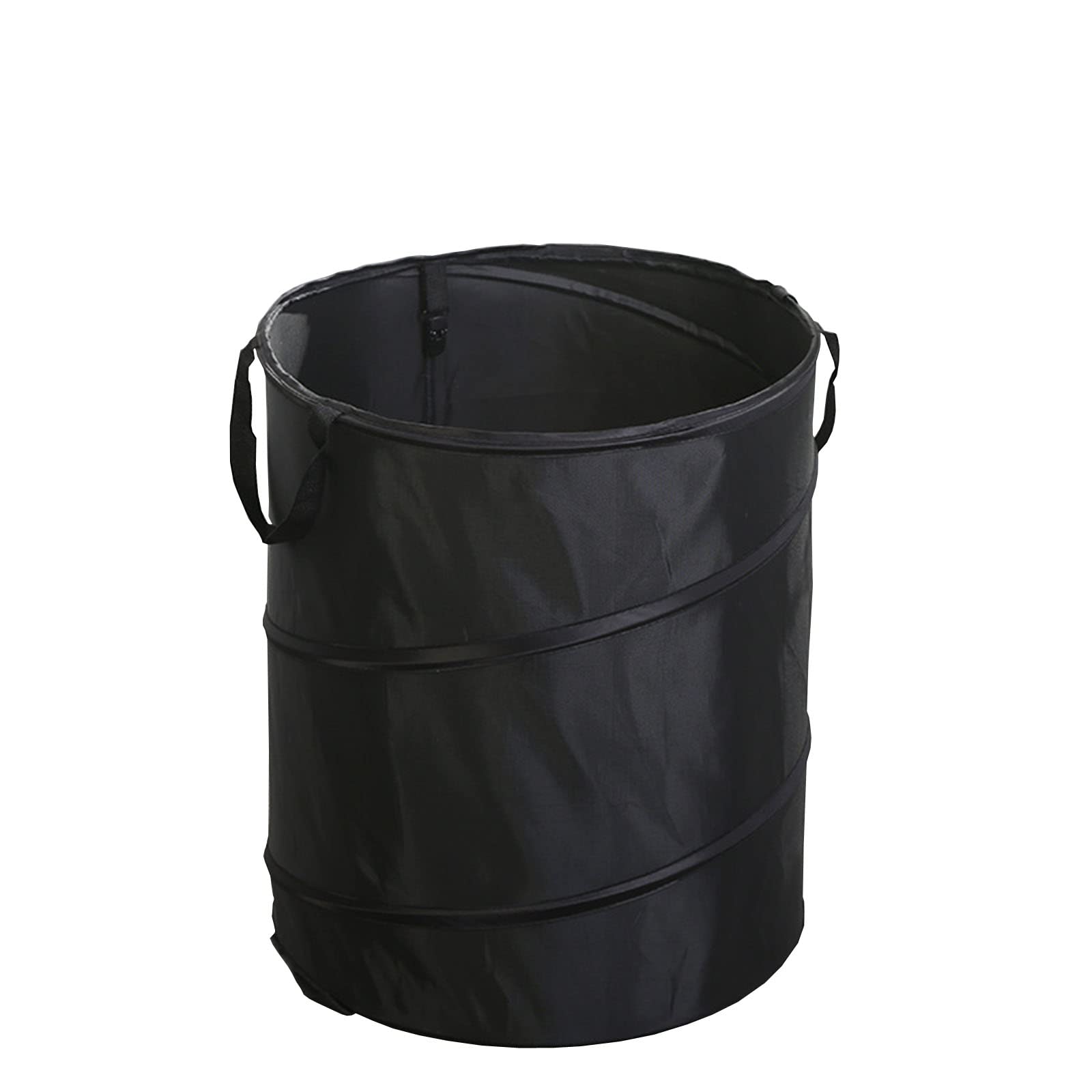 Generic Collapsible Trash Can, 36L, Polyester, for Camping, Black