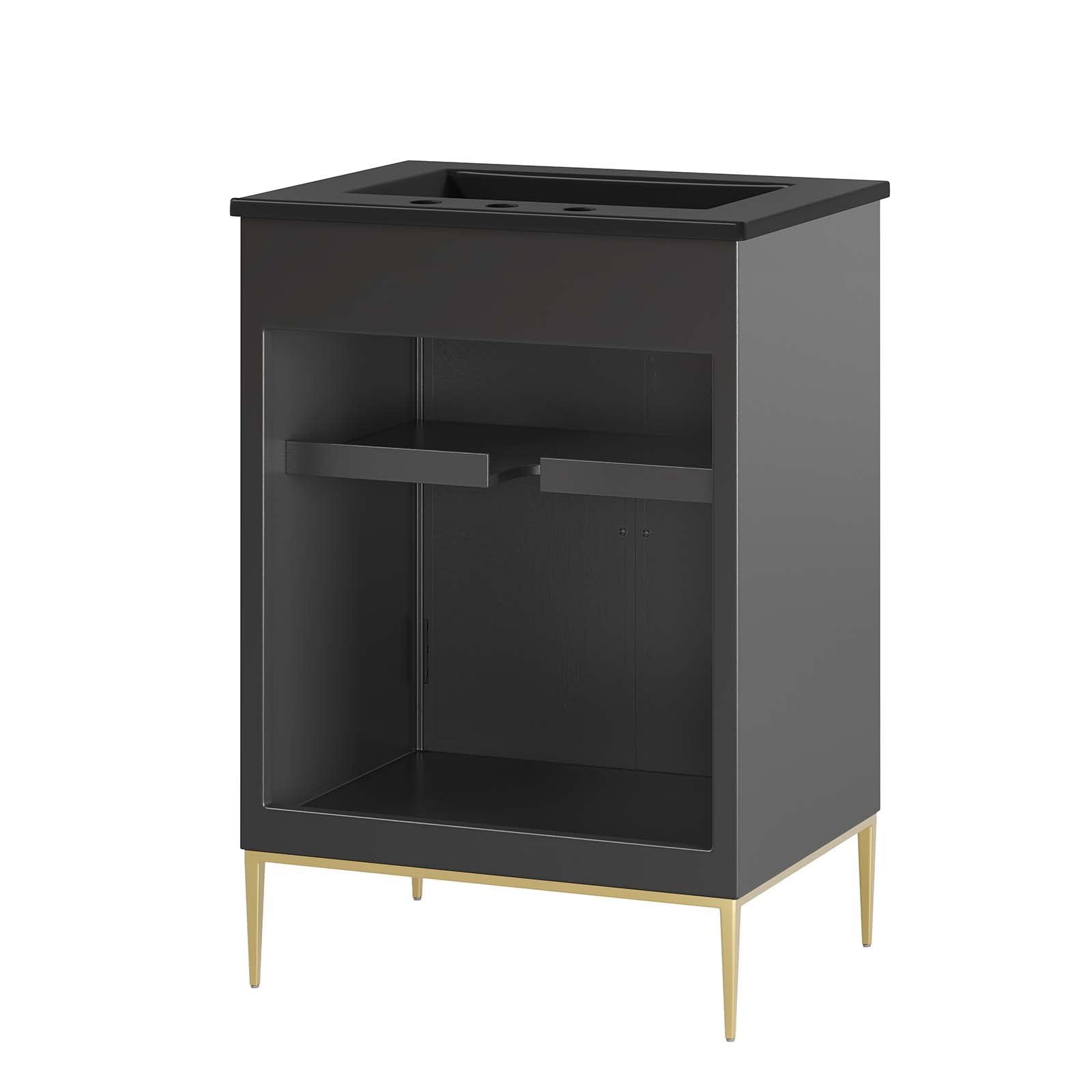 Modway Awaken Bathroom Vanity Cabinet, 24", Black Black