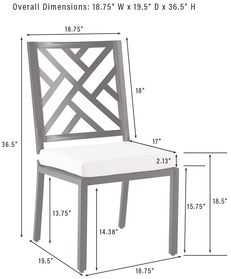 Crosley Furniture Locke 2-Piece Outdoor Chair Set, Dining Patio Chairs for Deck, Backyard, Matte Black with Creme Cushions