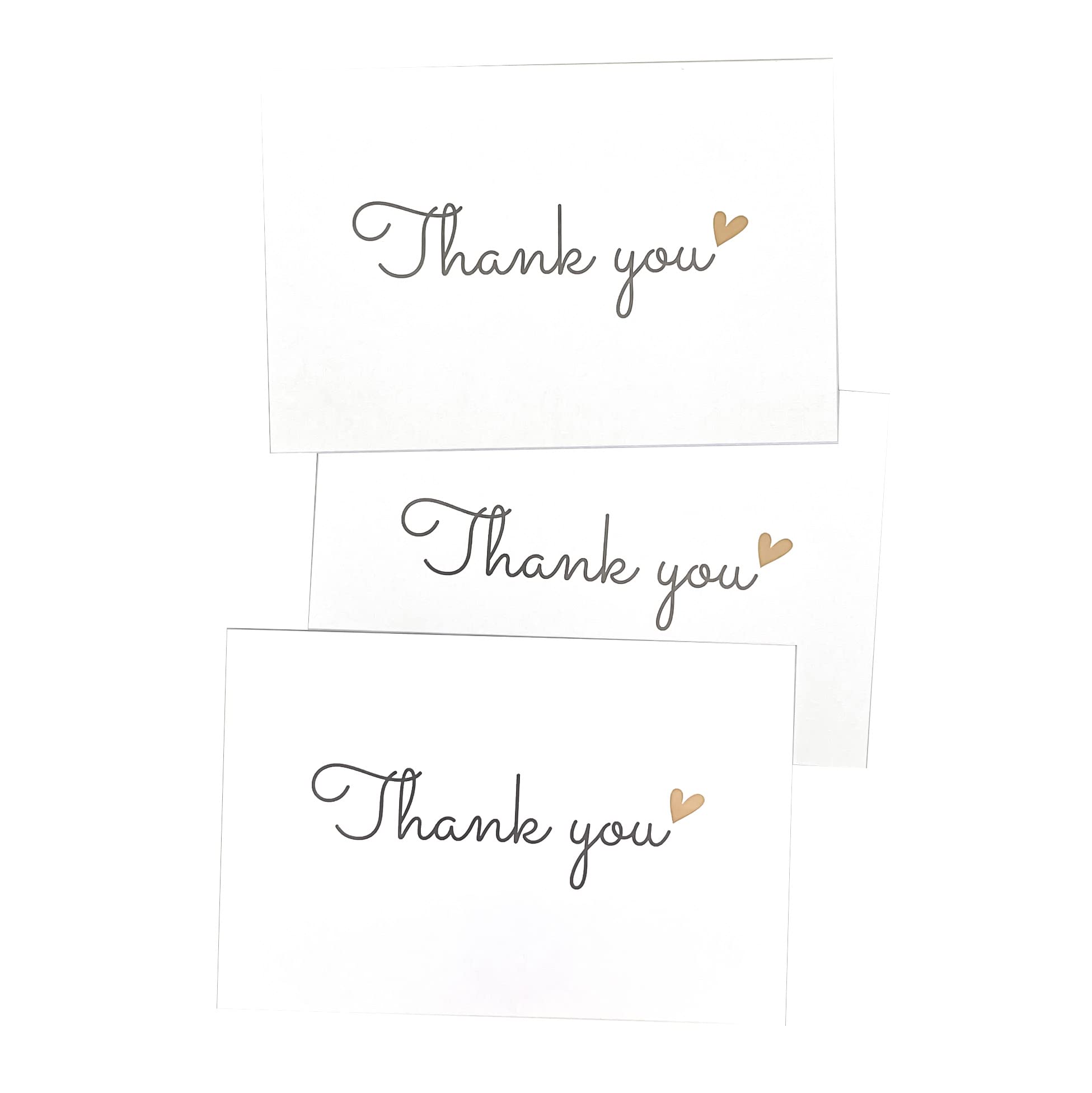 RXBC2011 50 Little Thank You Cards Gold Heart Design Bulk Thank you Notes for All Occasions 4 X 6 Inch