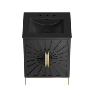 Modway Awaken Bathroom Vanity Cabinet, 24", Black Black