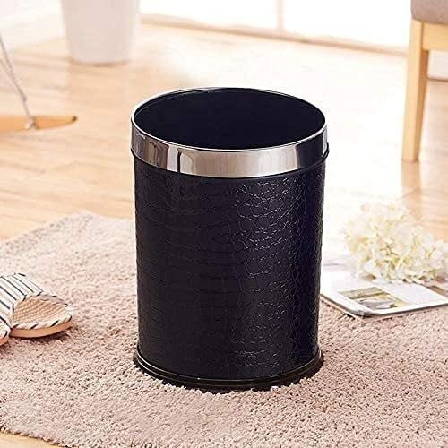 UOXOO Garbage Container Garbage Bin Trash Can Waste Bins Round Leather Waste Basket for Bedroom Living Room Office Garbage Can/Egyptian Pattern