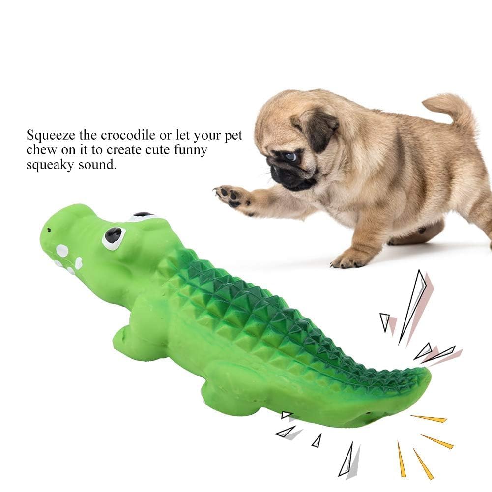 HERCHR Squeaky Dog Toys Cute Crocodile Latex Toys Chewing Squeaky Toy Dog Chew Toy for Interactive Fetch Play for Small Medium Pets Dog Latex Squeaky Toys Dog Fetch Toy