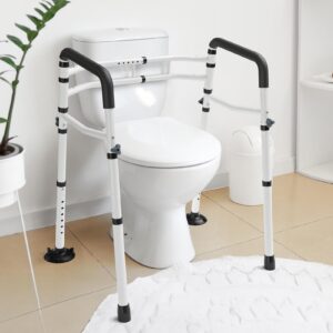 WAYES Toilet Safety Rails - Toilet Arms for Elderly, Fit for Most Toilet, Up to 300 Lbs, Adjustable Height & Width