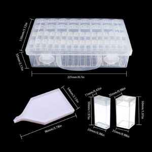 CDIYTOOL Seed Storage Box, Transparent Clear Seed Beads Container Plastic Seed Storage Organizer Reusable Storage Container for Flower Vegetable Seed Small Containers with Lid (48 Slot Square Small)