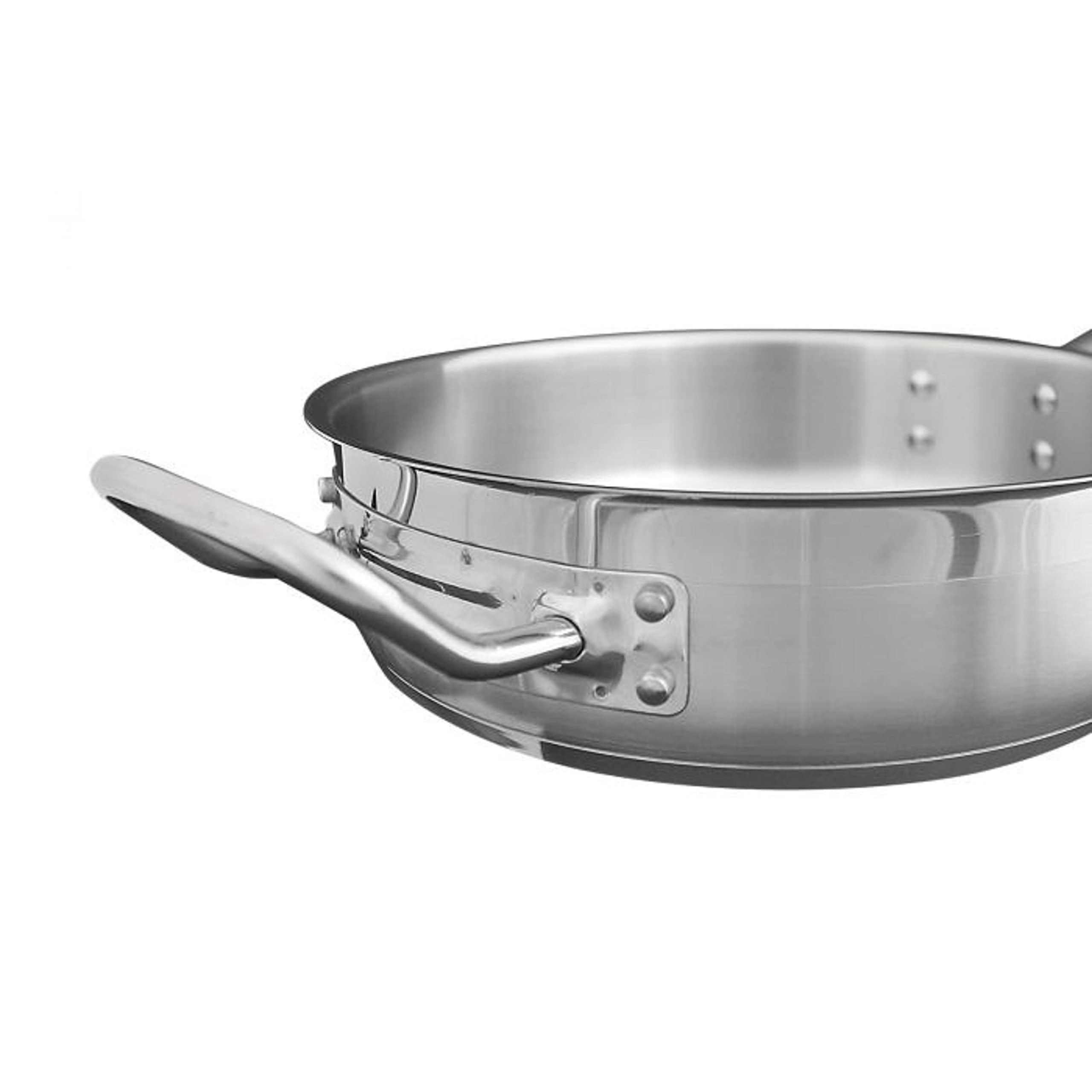 TrueCraftware- 5 Qt. Stainless Steel Sauté Pan with Lid and Welded Hollow Handle- Chef Cooking Pan Egg Pan Fry Pan Omelet Pan Sauté Pan Cookware NSF Certified