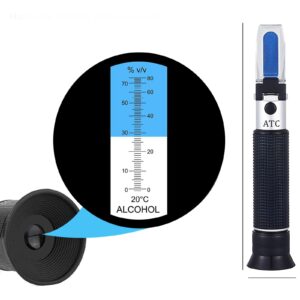 Alcohol Refractometer of 0~80% v/v Volume Percent Scale Range, Alcohol Refractometer for Spirit Alcohol Volume Percent Measuring in Alcohol Liquor Production, Distilled Beverages