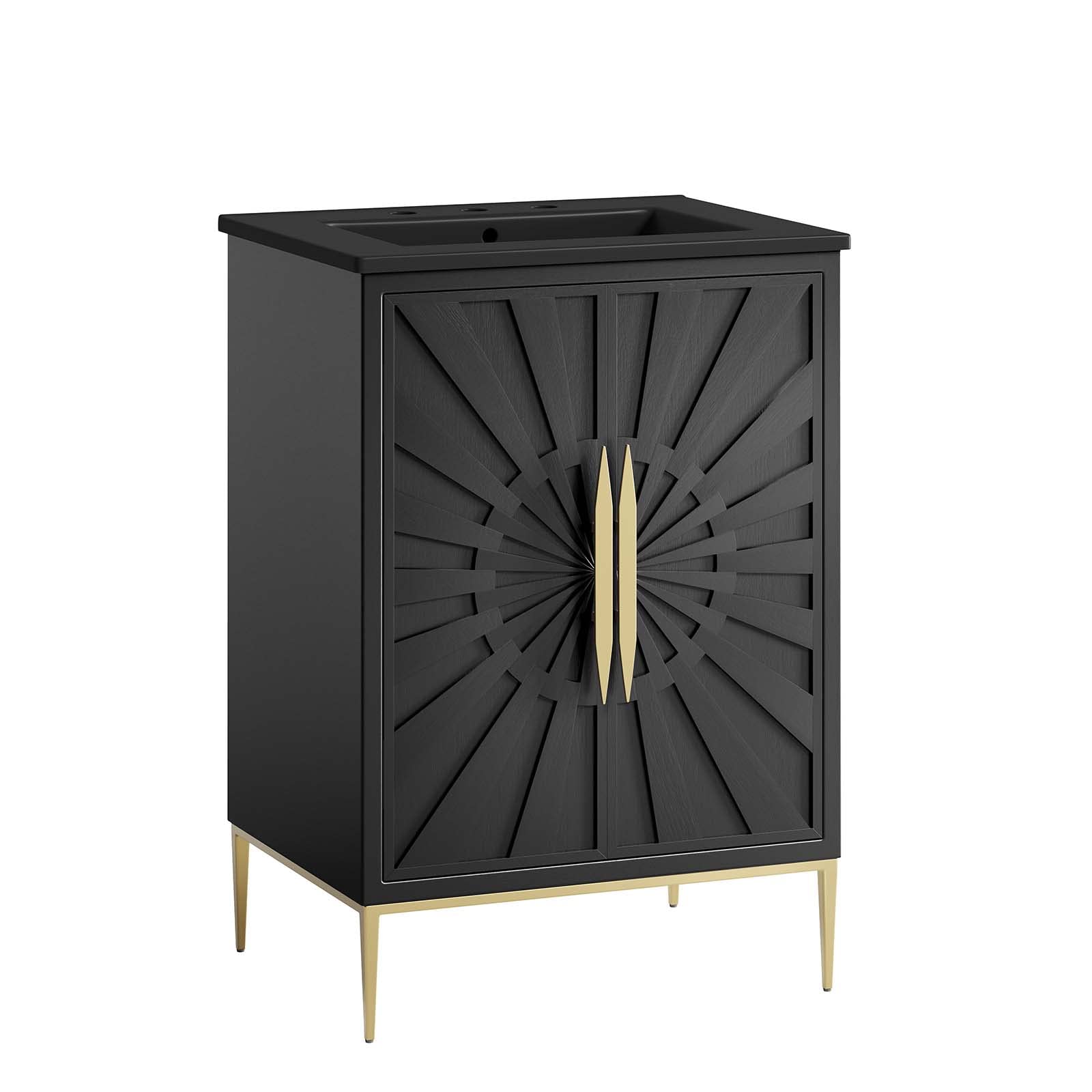 Modway Awaken Bathroom Vanity Cabinet, 24", Black Black