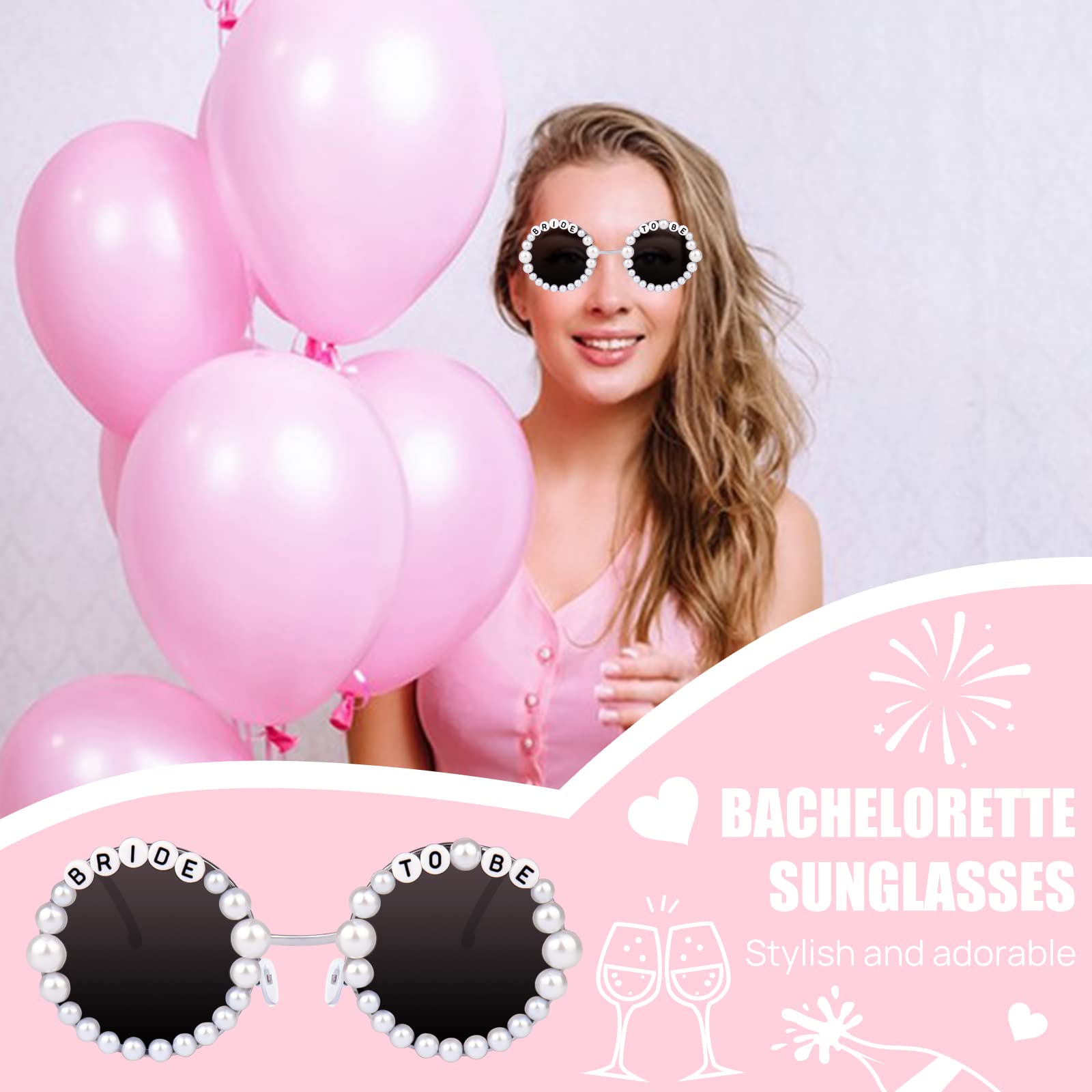 JUSTOTRY Bride Sunglasses For Bachelorette - Bride To Be Sunglasses For Bachelorette Party Gifts Accessories Party Favors