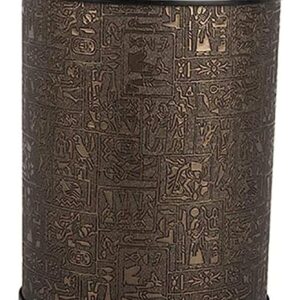 UOXOO Garbage Container Garbage Bin Trash Can Waste Bins Round Leather Waste Basket for Bedroom Living Room Office Garbage Can/Egyptian Pattern