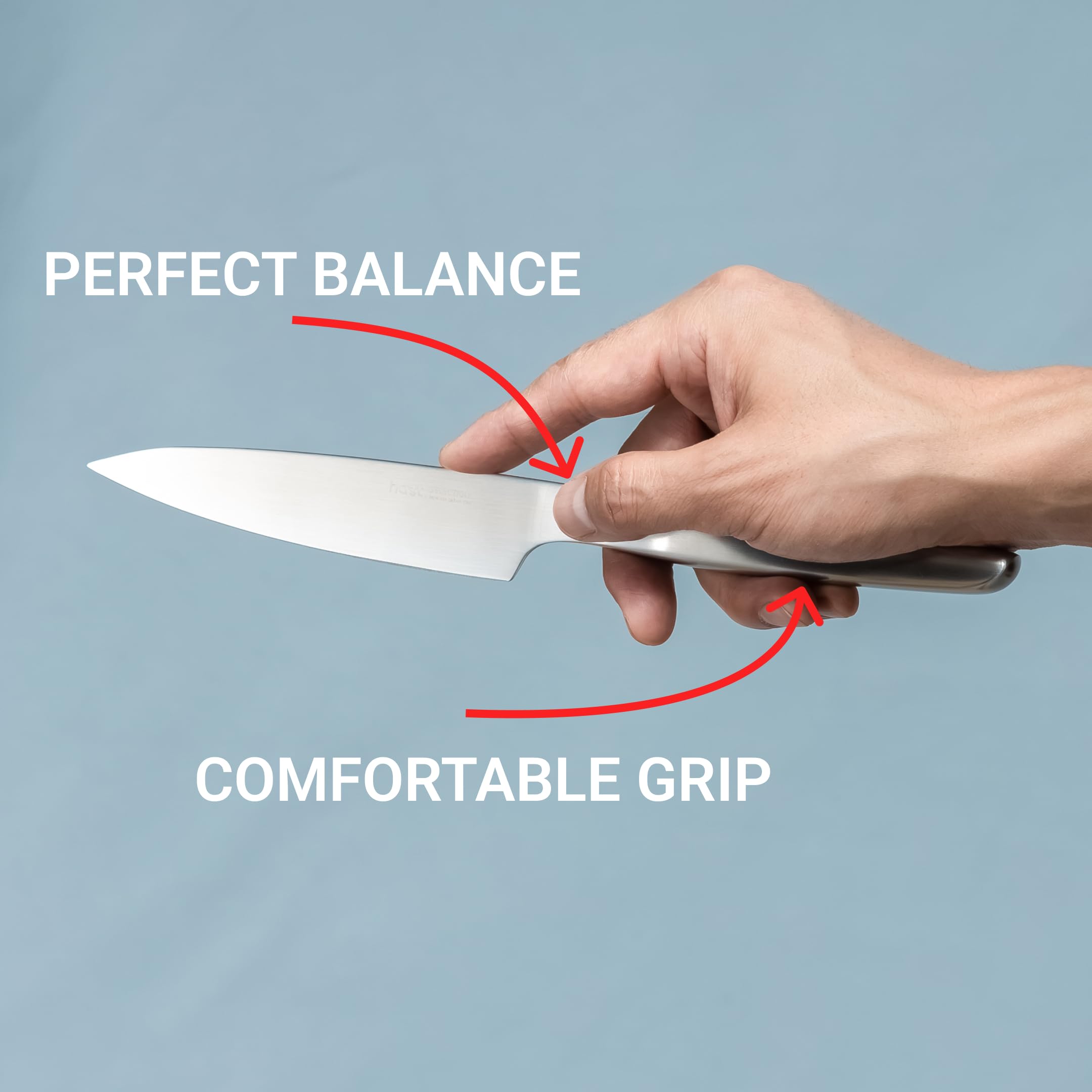 HAST 5.3-inch Utility Knife, Ultra-Sharp Professional Vegetable Knife, Japanse Carbon Steel, Lightweight, Ergonomic & Award-Winning Design, Sleek Stainless Steel Utility Knife