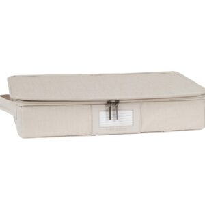 Covermates Keepsakes - Zip-Top Storage Box - Heavy Duty Polyester- Reinforced Handles - Stackable Design - Indoor Storage-Beige Heather