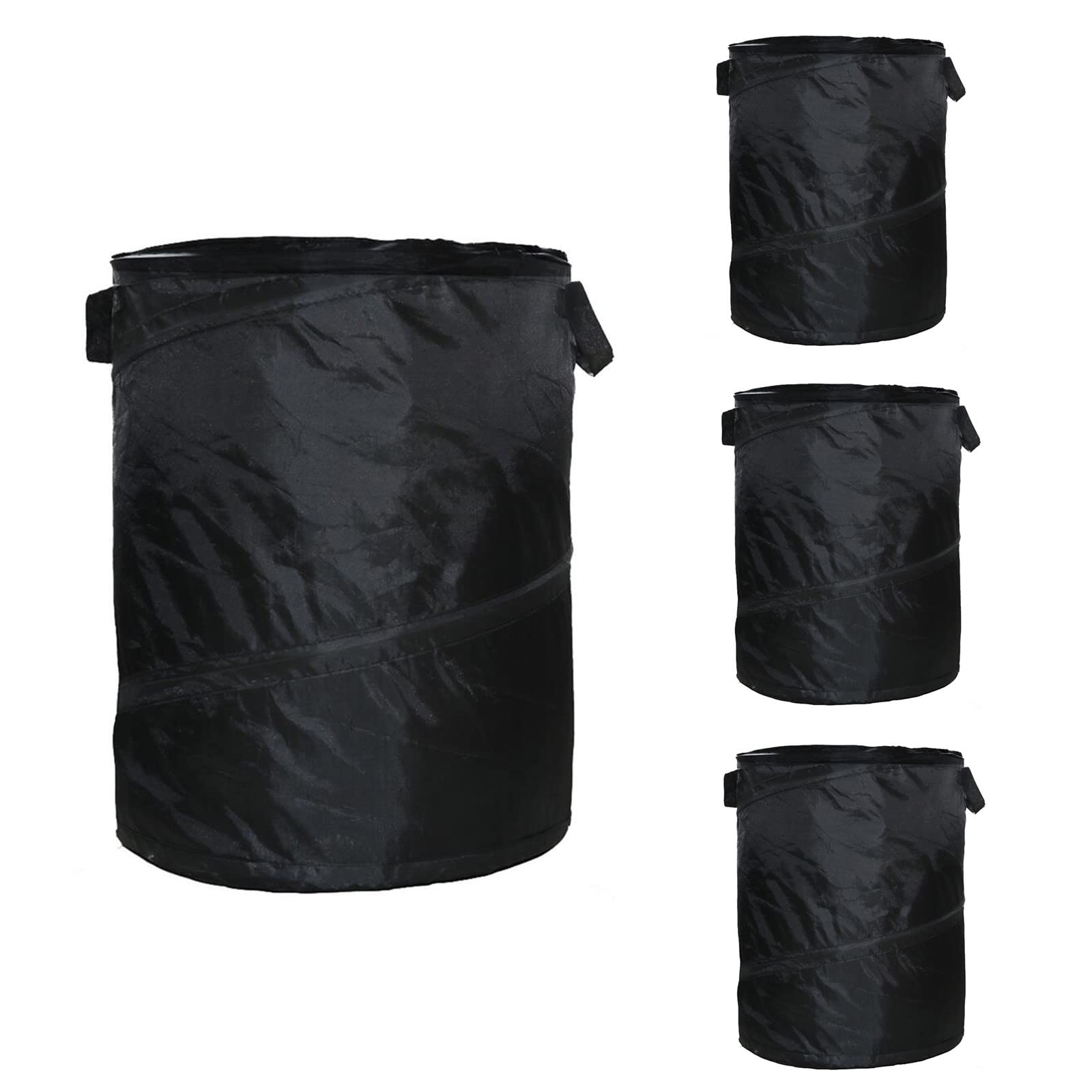 Generic Collapsible Trash Can, 36L, Polyester, for Camping, Black