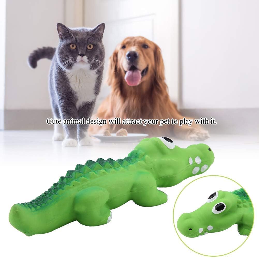 HERCHR Squeaky Dog Toys Cute Crocodile Latex Toys Chewing Squeaky Toy Dog Chew Toy for Interactive Fetch Play for Small Medium Pets Dog Latex Squeaky Toys Dog Fetch Toy