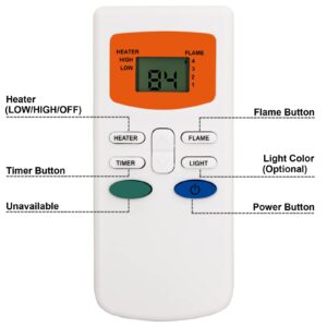 Replacement Remote Control for HHT Simplifire Electric Fireplace Heater Remote-SF-ELEC SF-BI30-E SF-BI36-E SF-PP23-E SF-PP26-E