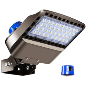 biritalo 22500lm led parking lot lights commercial with trunnion eqv 600w bright wall mount dusk to dawn 150w led flood light outdoor 85-277v ip65 waterproof 5500k shoebox barn light for yard