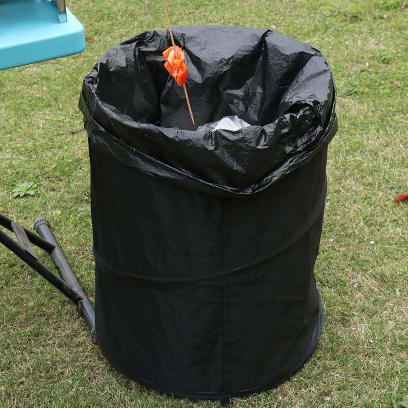 Generic Collapsible Trash Can, 36L, Polyester, for Camping, Black