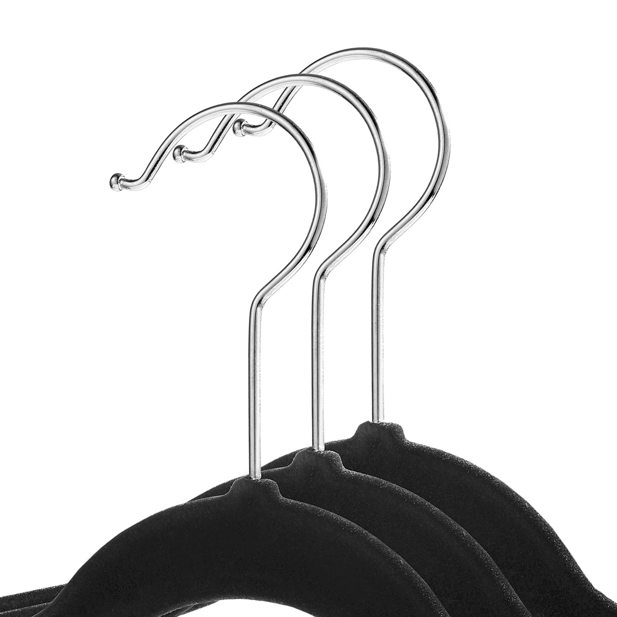 Casafield 100 Velvet Baby Hangers - 11" Size for Infant & Toddler Clothes - Black