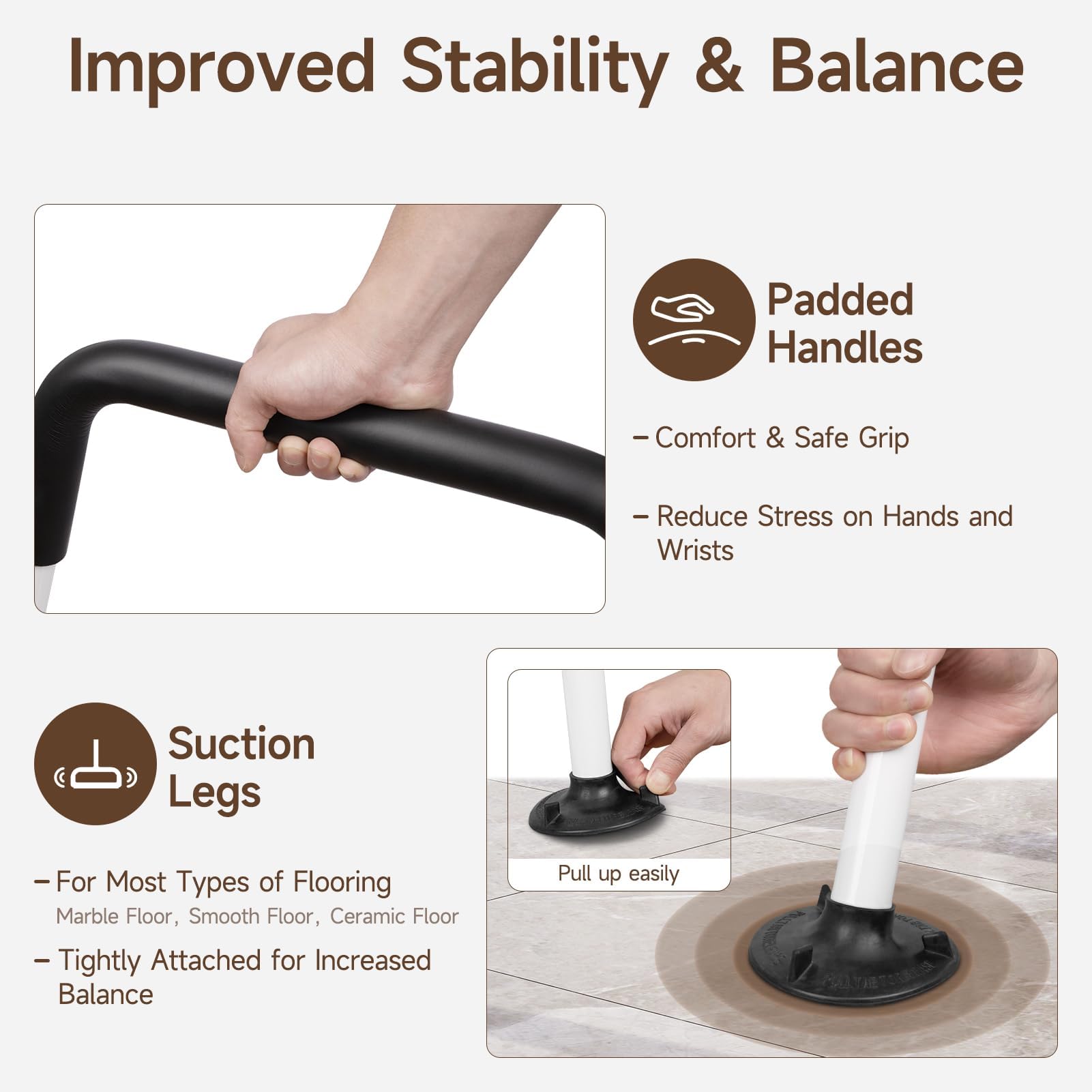 WAYES Toilet Safety Rails - Toilet Arms for Elderly, Fit for Most Toilet, Up to 300 Lbs, Adjustable Height & Width