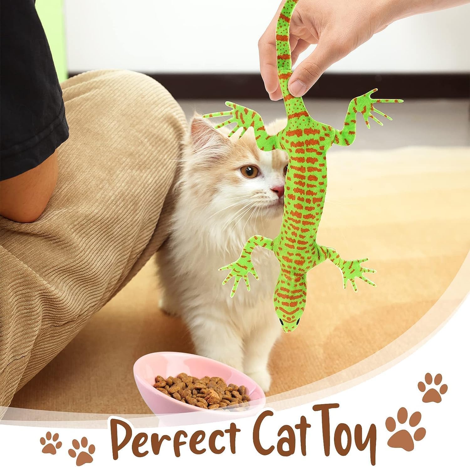 CiyvoLyeen Lizard Catnip Toys Chew Bite Resistant Toys for Indoor Cats Boredom Relief Teeth Cleaning Interactive Funny Cute Kitten Cat Lover Gifts Christmas Birthday Presents Set of 4