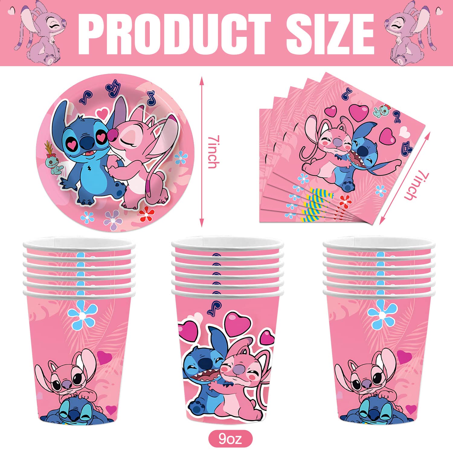 Stitch Party Supplies Stitch Birthday Party Favors Includes Cups Plates Napkins for Stitch Birthday Baby Shower Decor