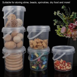 ZOFORTY 30 PCS 30 oz Slime Containers with Lids and Handles, Plastic 1000ml Storage Bucket Containers, Clear Slime Storage Case for Slime DIY Art Craft, Pigment, Small Tools, Part Material