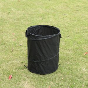 Generic Collapsible Trash Can, 36L, Polyester, for Camping, Black